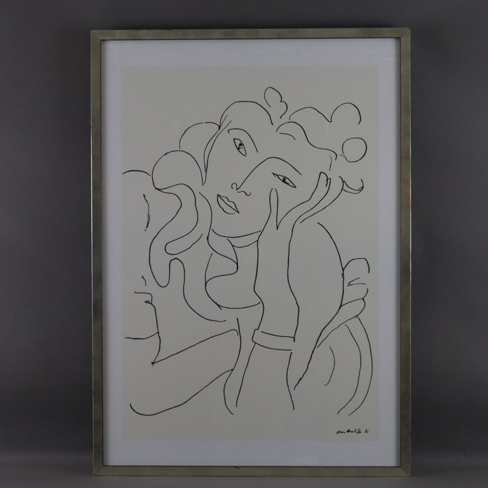 Matisse, Henri (1869 Le Chateau - 1954 Nizza) - "La Fleur" (1938), Offset-Serigrafie, in der Platte - Image 2 of 5