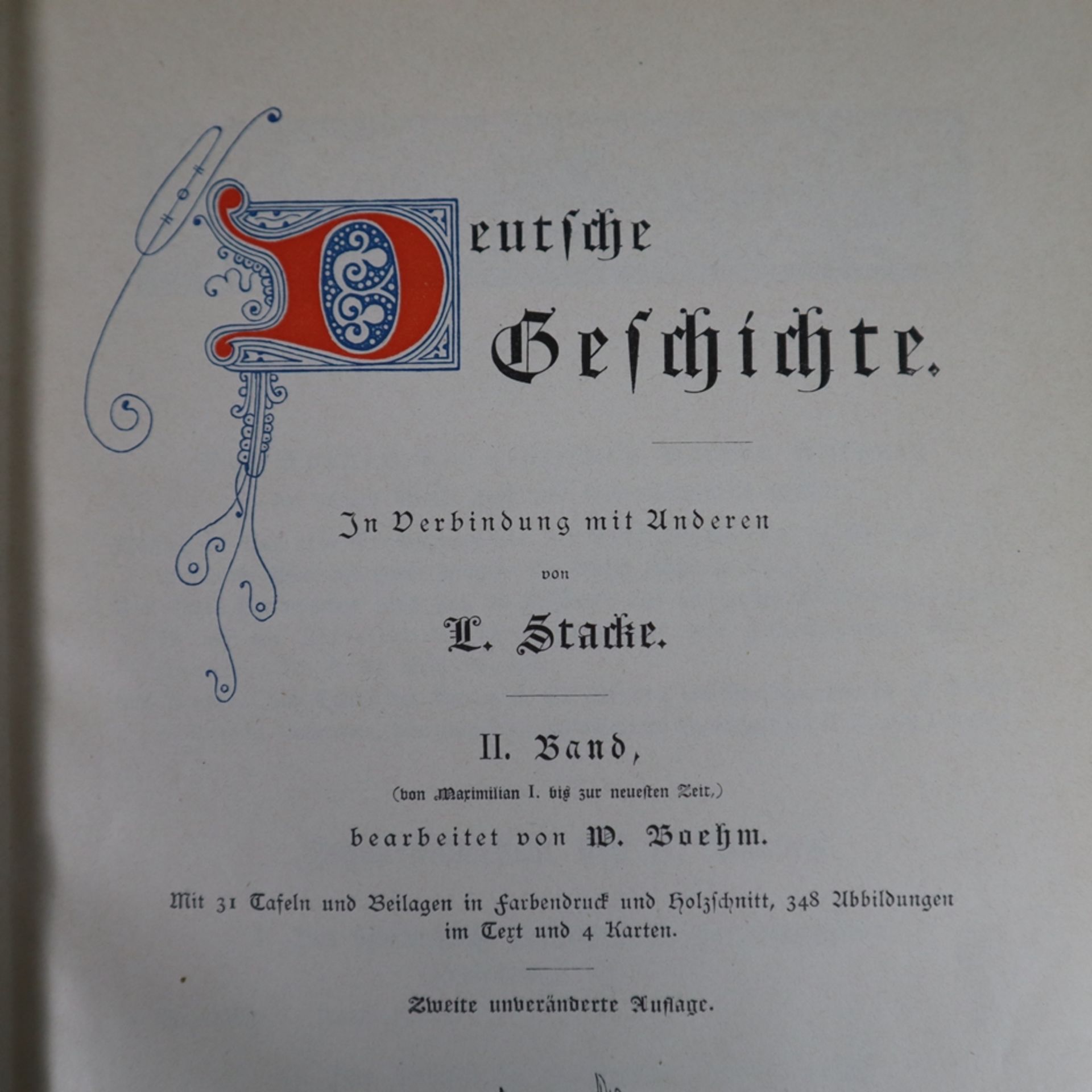 Deutsche Geschichte von L. Stacke - 2 Bände, zweite Auflage, Verlag von Velhagen & Klasing, Bielefe - Image 2 of 8