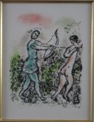 Chagall Marc (1887-1985) - „L'Arc d'Ulysse“ / „Der Bogen des Odysseus“, Lithografie aus Homère, L'O