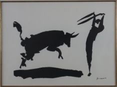 Picasso, Pablo (1881 Malaga -1973 Mougins) - "Stierkampf III", Stierkampfszene nach dem Original au