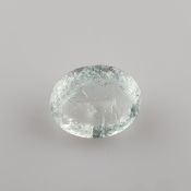 Loser großer Aquamarin - 97,45 ct., sehr leicht grünlich blau, Ovalschliff, Maße: 52,6 x 44,7 x 29,