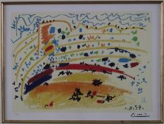 Picasso, Pablo (1881-1973) - "Arena de Tauromachie II. 1.8.57" aus der Folge "Toros y Toreros", Far