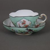 Vierpass-Tasse - Meissen, Knaufzeit (1850-1924), Porzellan, polychromer Dekor "Fels- und Vogelmaler