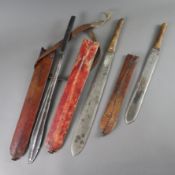 Drei Massai-Schwerter - Kenia/Tansania, Ol Alem / Seme, Klinge in nach unten breiter werdender Blat