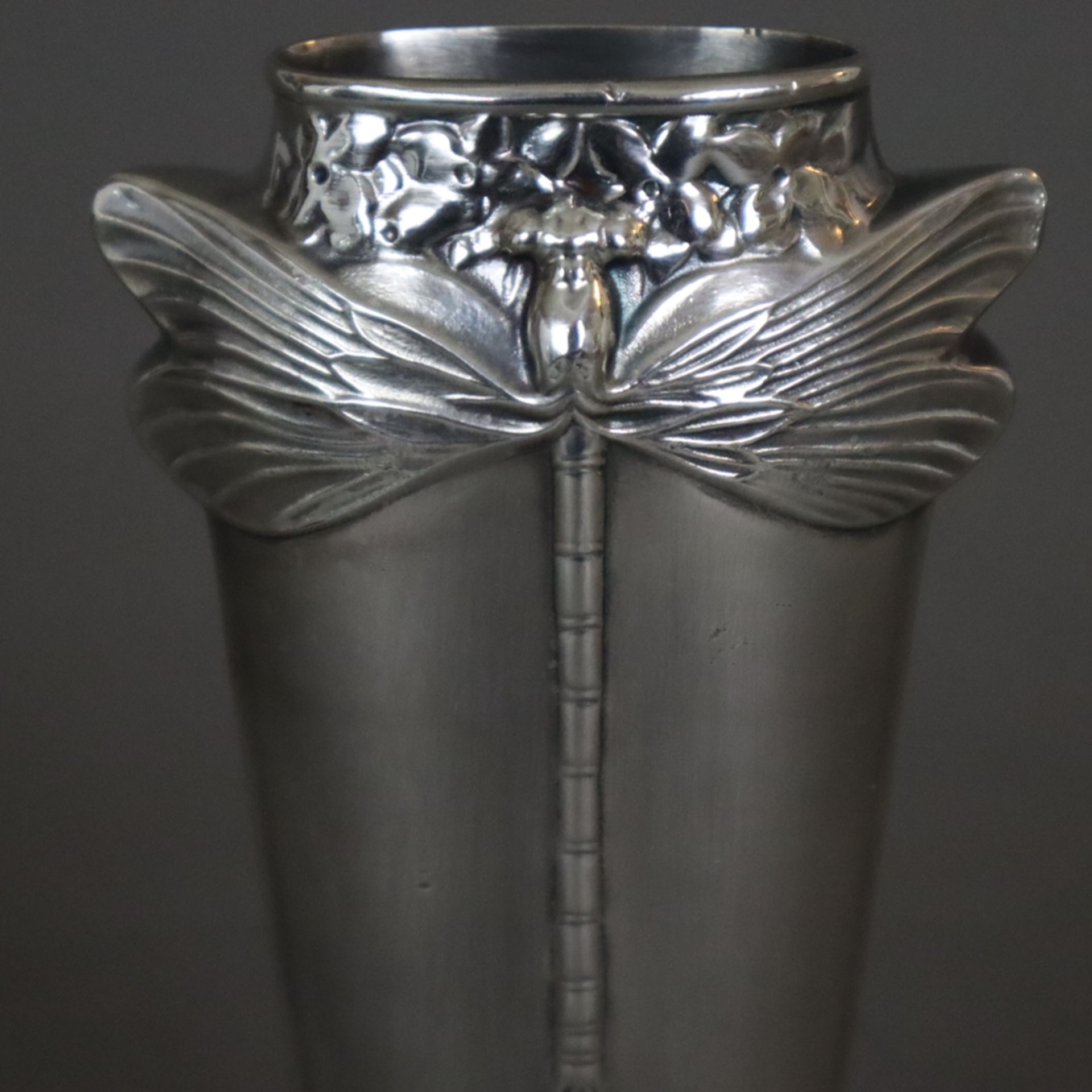 Libellenvase - Christofle, Paris, 2. Hälfte 20. Jh., versilberte Ziervase nach dem Originalmodell v - Image 3 of 6