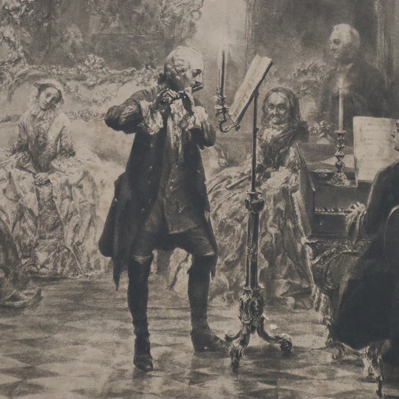 Menzel, Adolph von (1815 Breslau - 1905 Berlin, nach) - "Concert Friedrichs des Großen", Heliogravü - Image 4 of 8