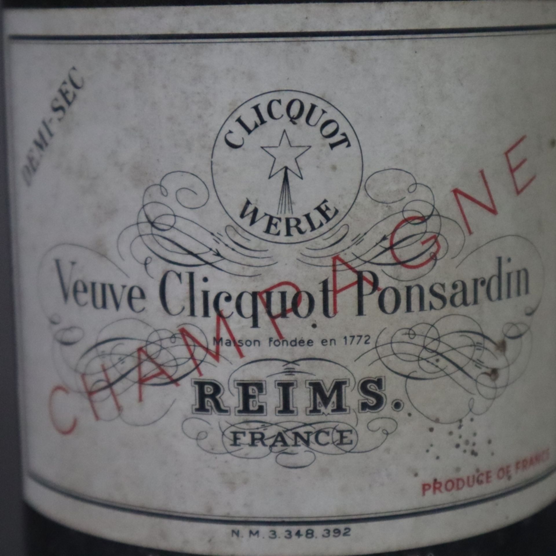 Champagner - Veuve Clicquot Ponsardin Bicentenaire 1772-1972 Brut, Reims, France, 750ml, Flasche ve - Image 5 of 5