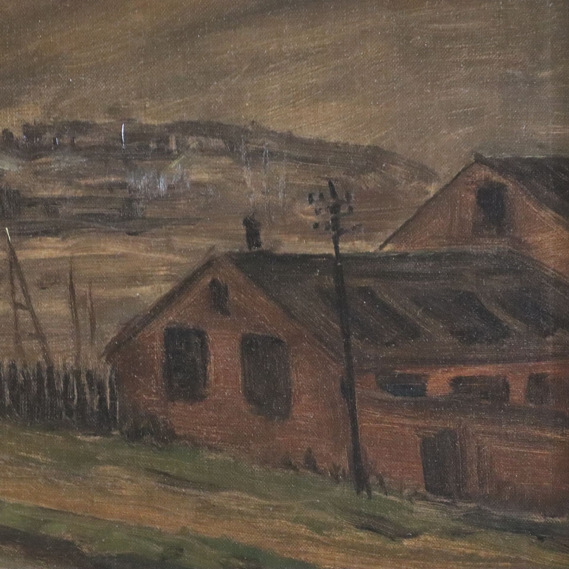 Unbekannte/r Künstler/in (20.Jh.) - Industrielandschaft, um 1920, Öl auf Leinwand, unten links unle - Image 8 of 15