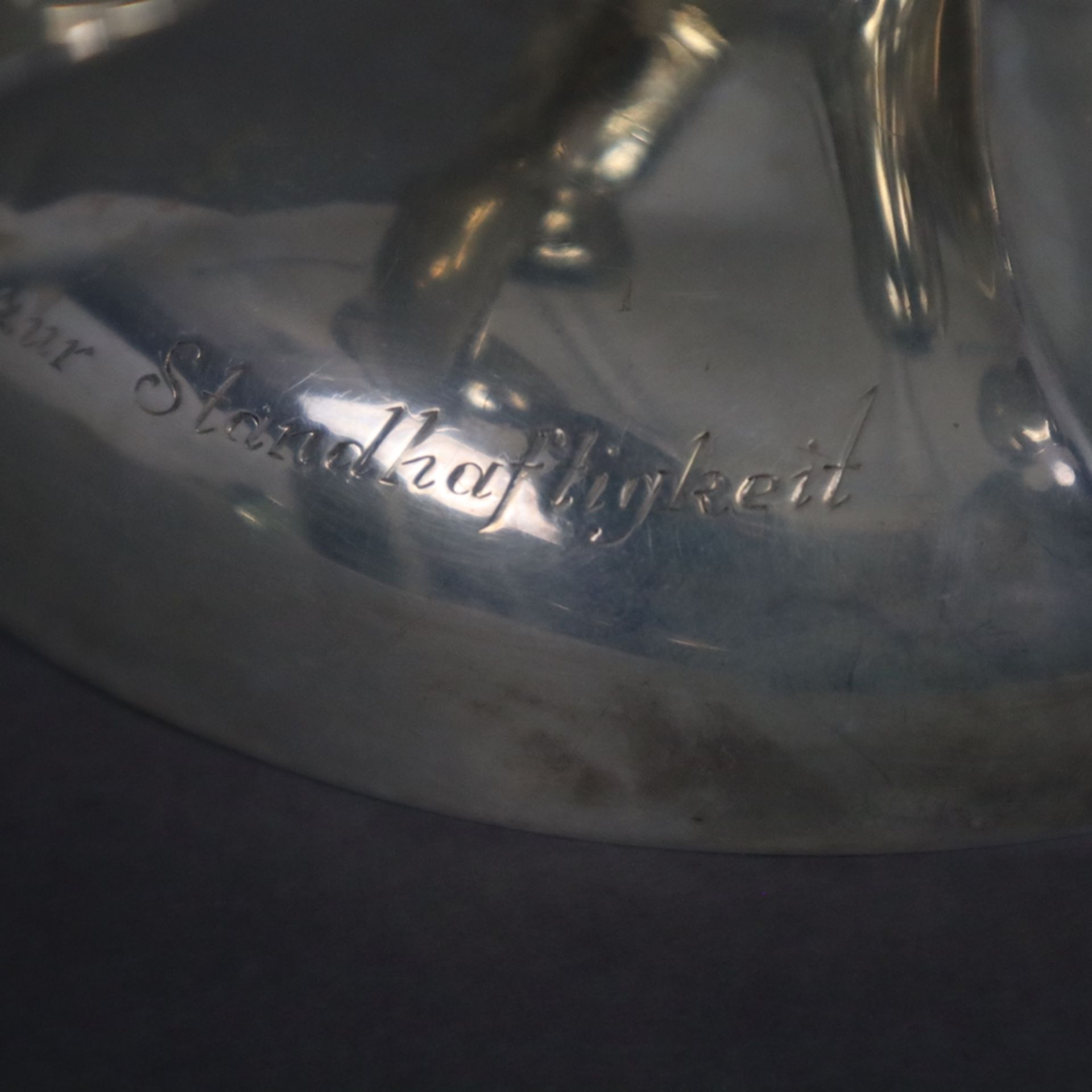 Kerzenständer - deutsch, 3-flammig, Silber 800/000, gepunzt „Halbmond Krone 800“, abnehmbare Tropfs - Bild 7 aus 8