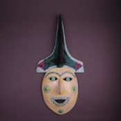 Clavo, Vicente (1923 Madrid - 1994 Balearen) - Wandmaske, Keramik, farbig gefasst, teils glasiert, 