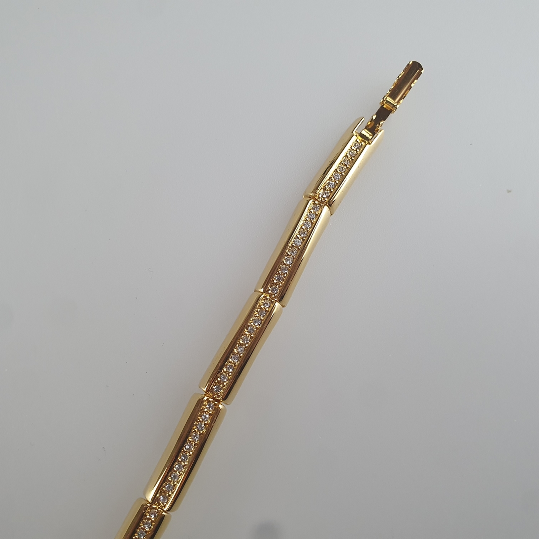 Vintage-Armband - Henkel & Grosse (Pforzheim), vergoldetes Metall, schmales Band aus verbundenen re - Image 3 of 5