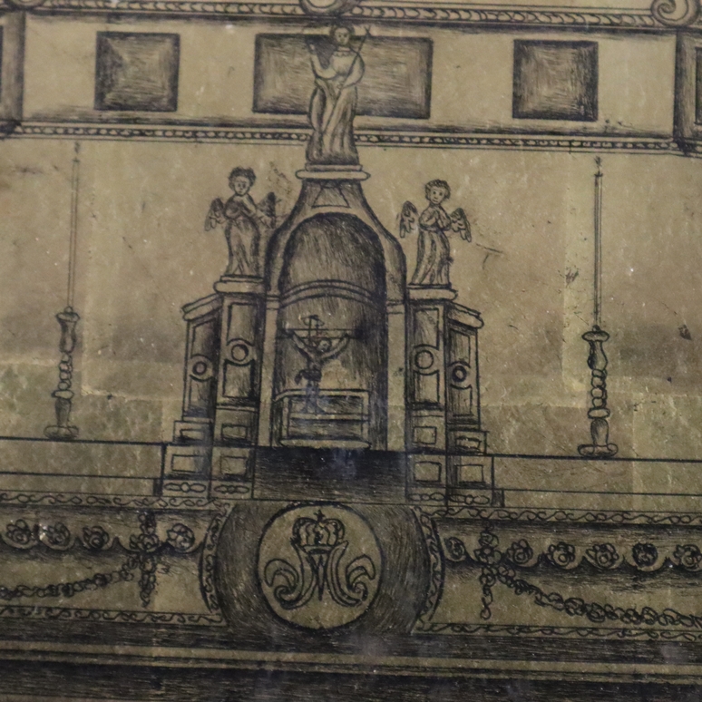 Hinterglasbild "Nuestra Señora de Begoña" - 19. Jh., Blattgoldauflage mit schwarz-schraffierten Kon - Image 5 of 14