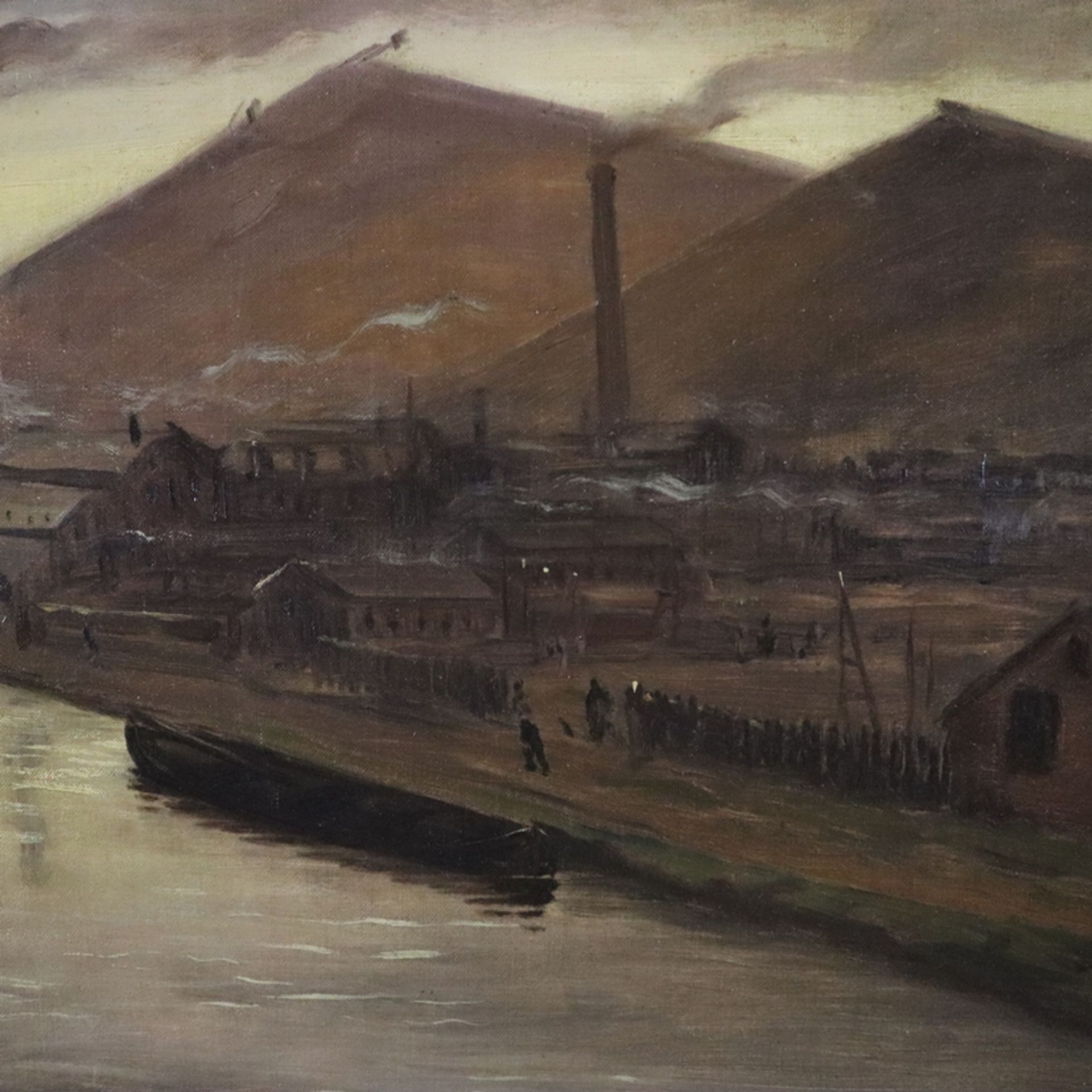 Unbekannte/r Künstler/in (20.Jh.) - Industrielandschaft, um 1920, Öl auf Leinwand, unten links unle - Image 6 of 15