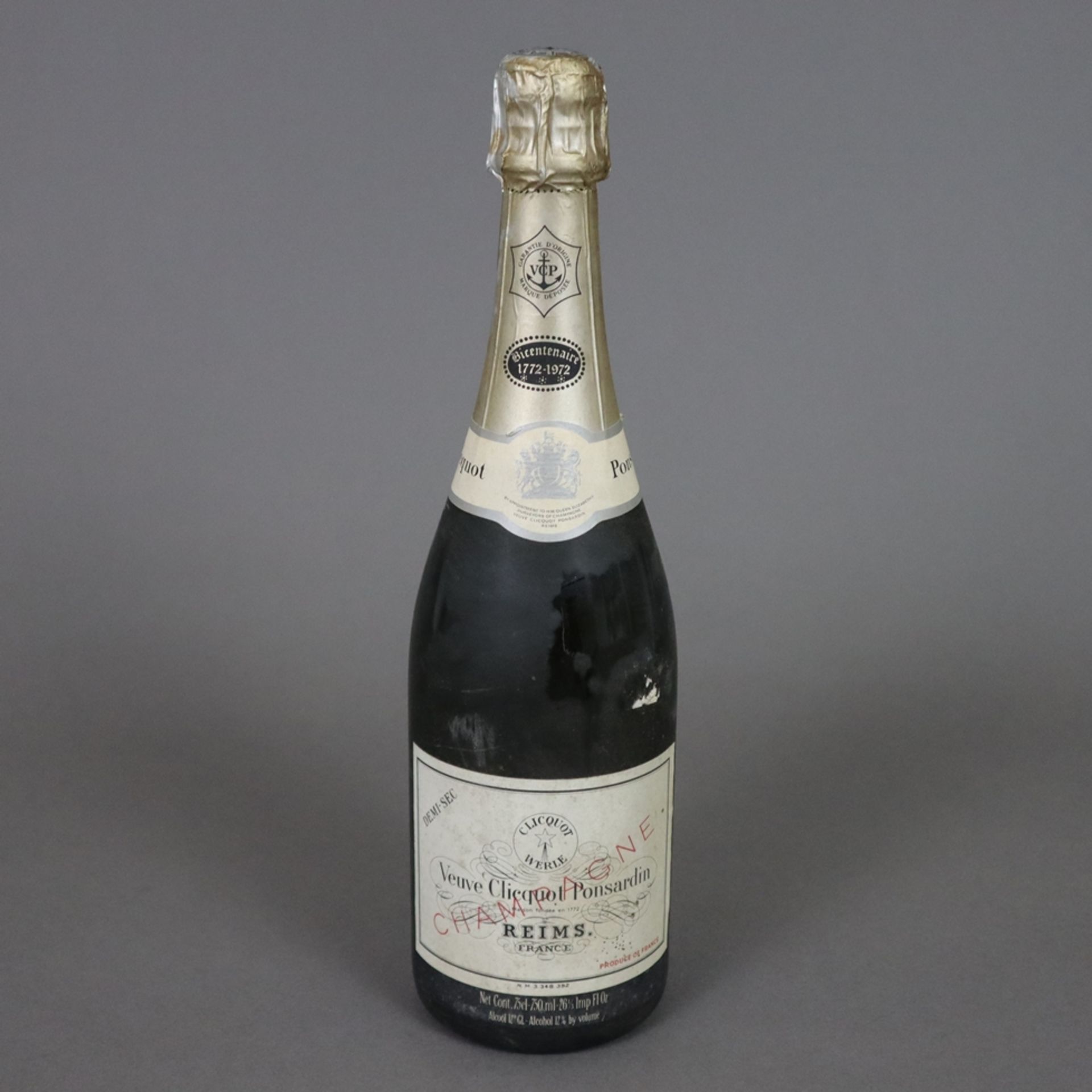 Champagner - Veuve Clicquot Ponsardin Bicentenaire 1772-1972 Brut, Reims, France, 750ml, Flasche ve