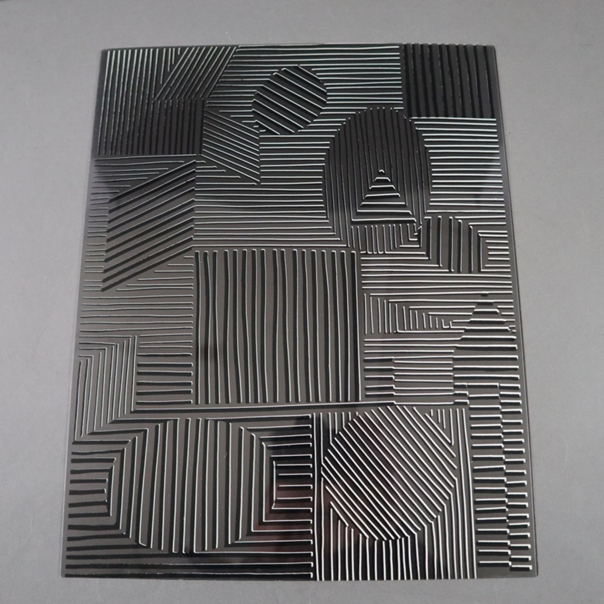 Vasarely, Victor (1908 Pecs - Paris 1997) - Mappe "Cinetiques", 5 Op-Art Kompositionen in Schwarz, - Image 6 of 12