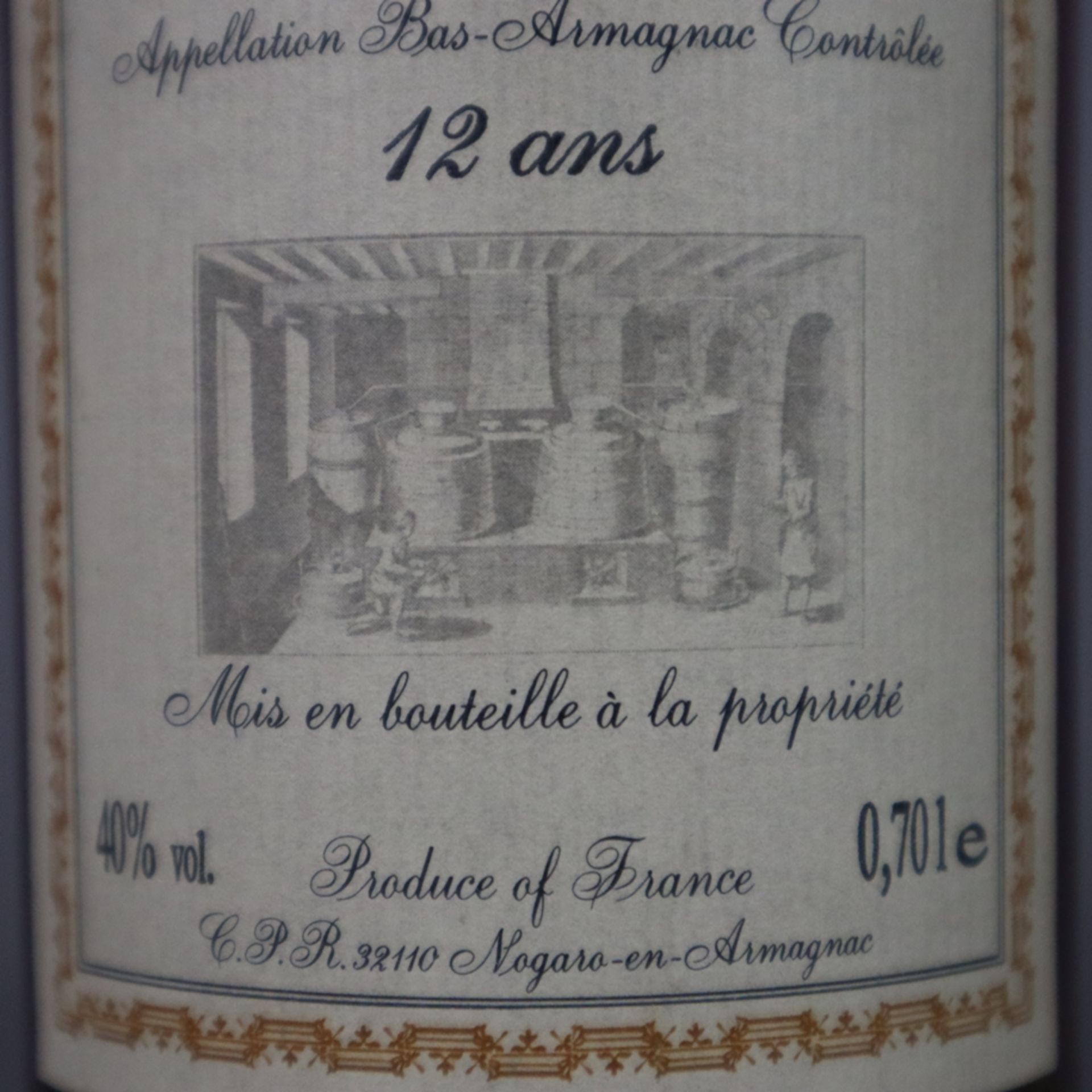 Armagnac - Bas-Armagnac De Castelfort, abgefüllt 1984 , France, 0,70 l., 40% - Bild 4 aus 4