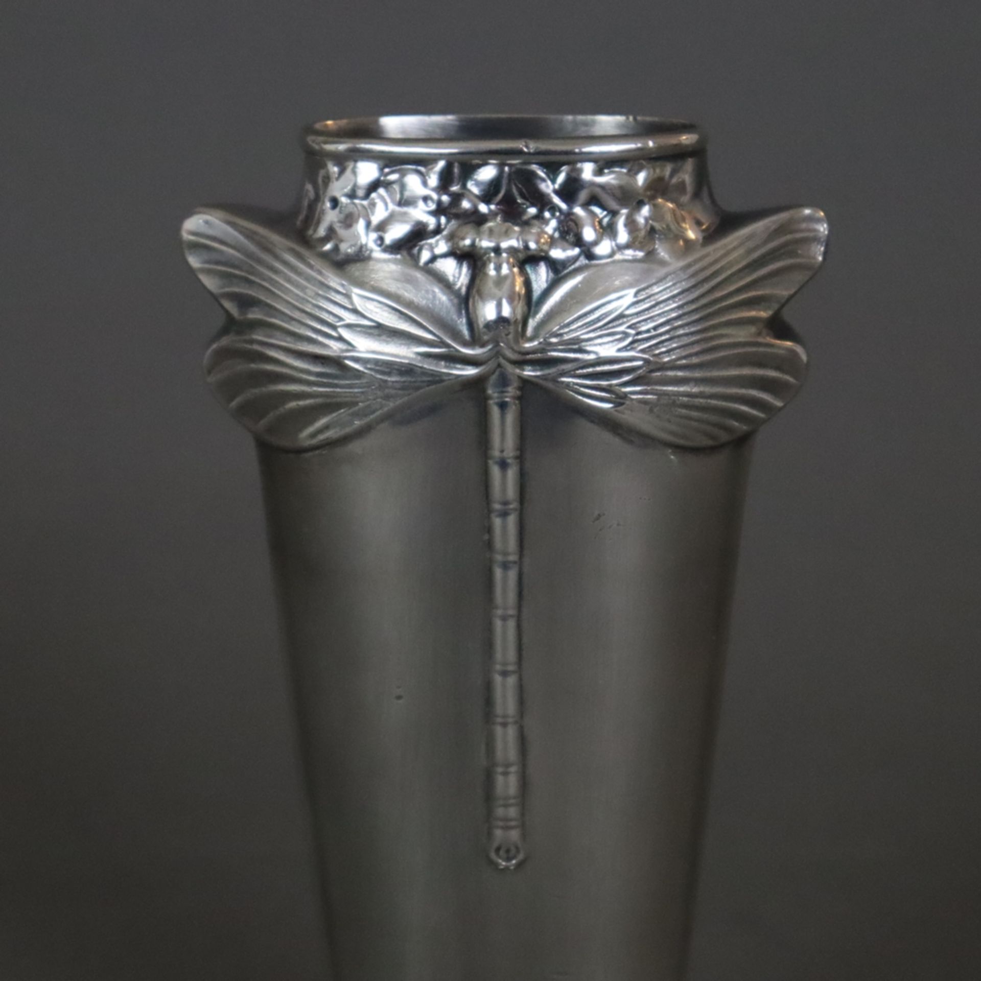 Libellenvase - Christofle, Paris, 2. Hälfte 20. Jh., versilberte Ziervase nach dem Originalmodell v - Bild 2 aus 6