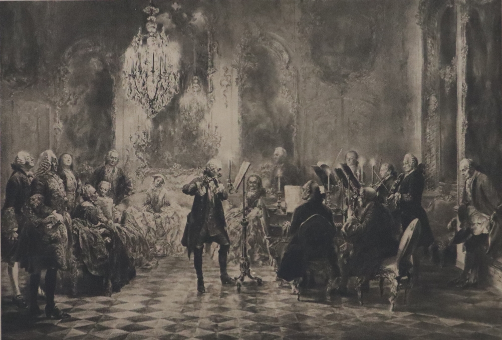 Menzel, Adolph von (1815 Breslau - 1905 Berlin, nach) - "Concert Friedrichs des Großen", Heliogravü