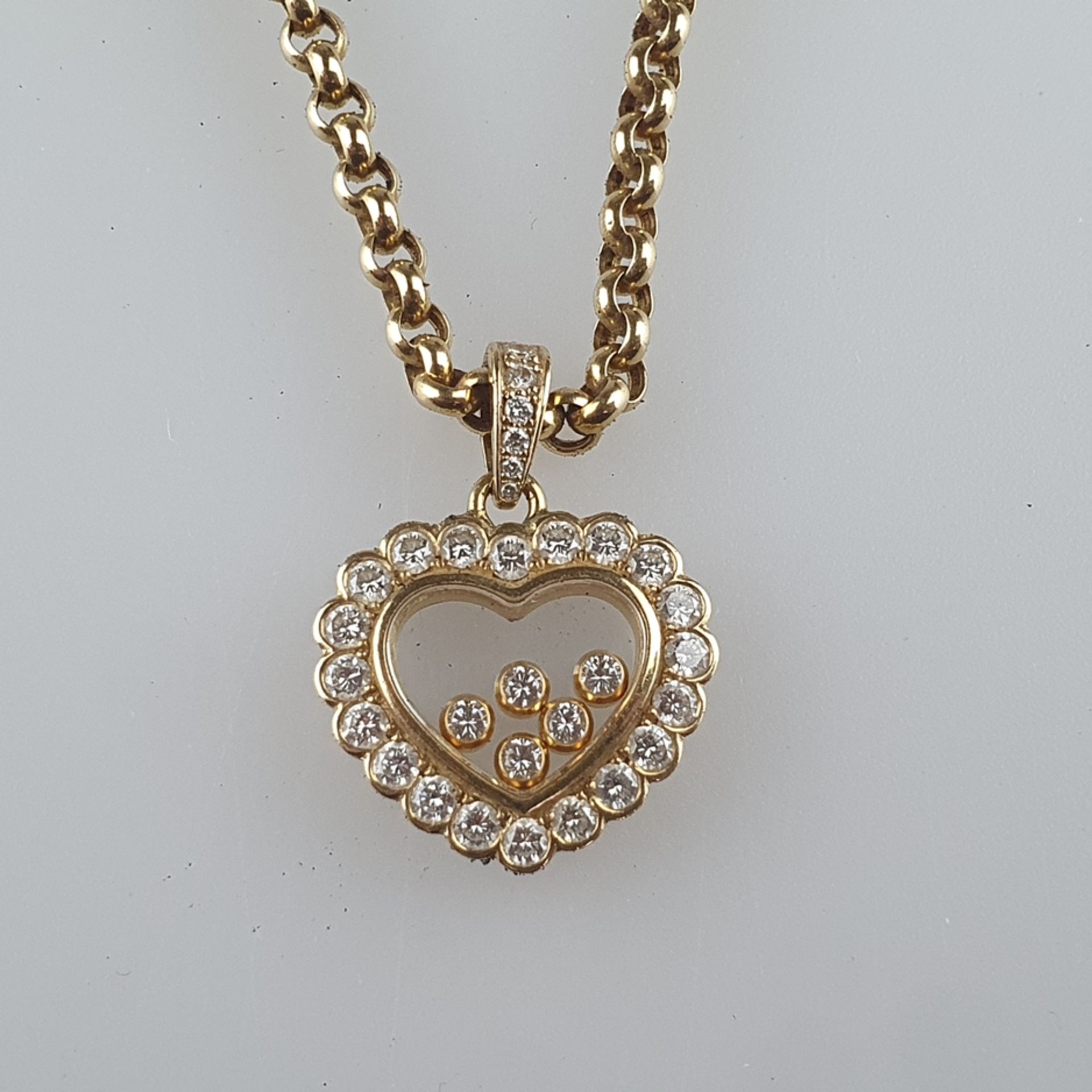 "Chopard Icons Heart"-Halskette mit Anhänger - Gelbgold 750/000, Anhänger und Kette gestempelt und  - Bild 4 aus 10