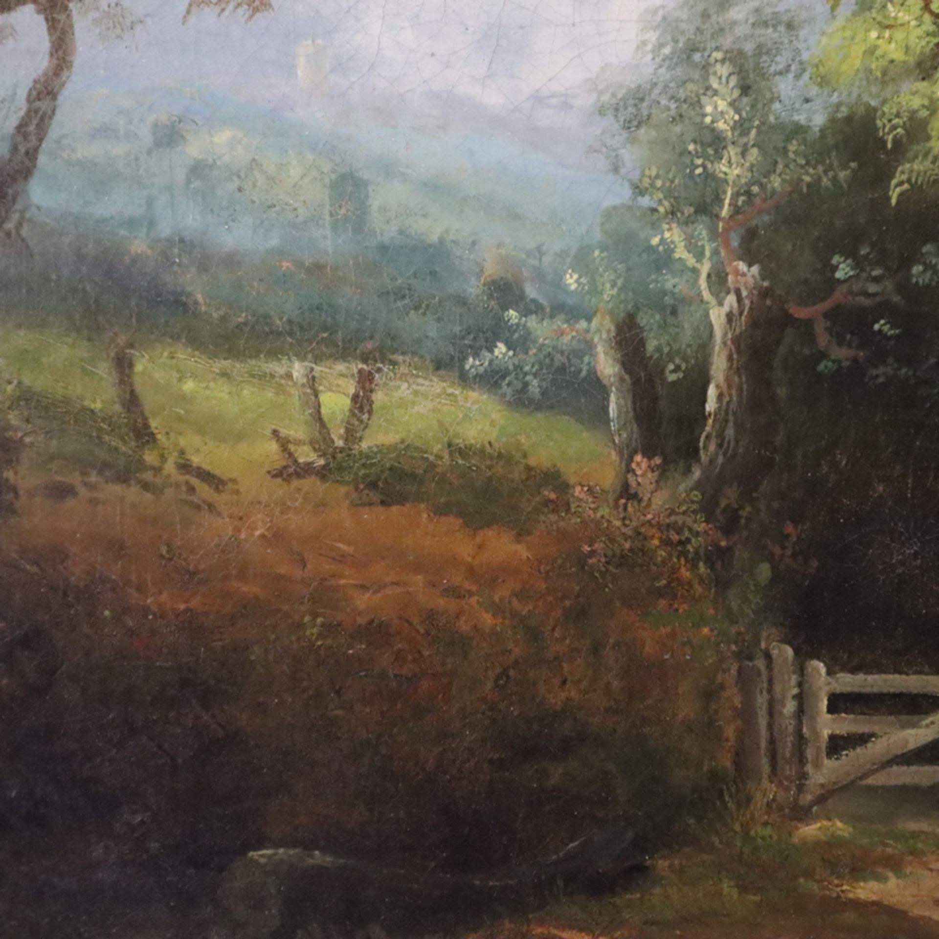 Howard, Vernon (1840-1902 ) - Romantische Landschaft mit Cottage, Öl auf Leinwand, rechts unten in - Image 8 of 12