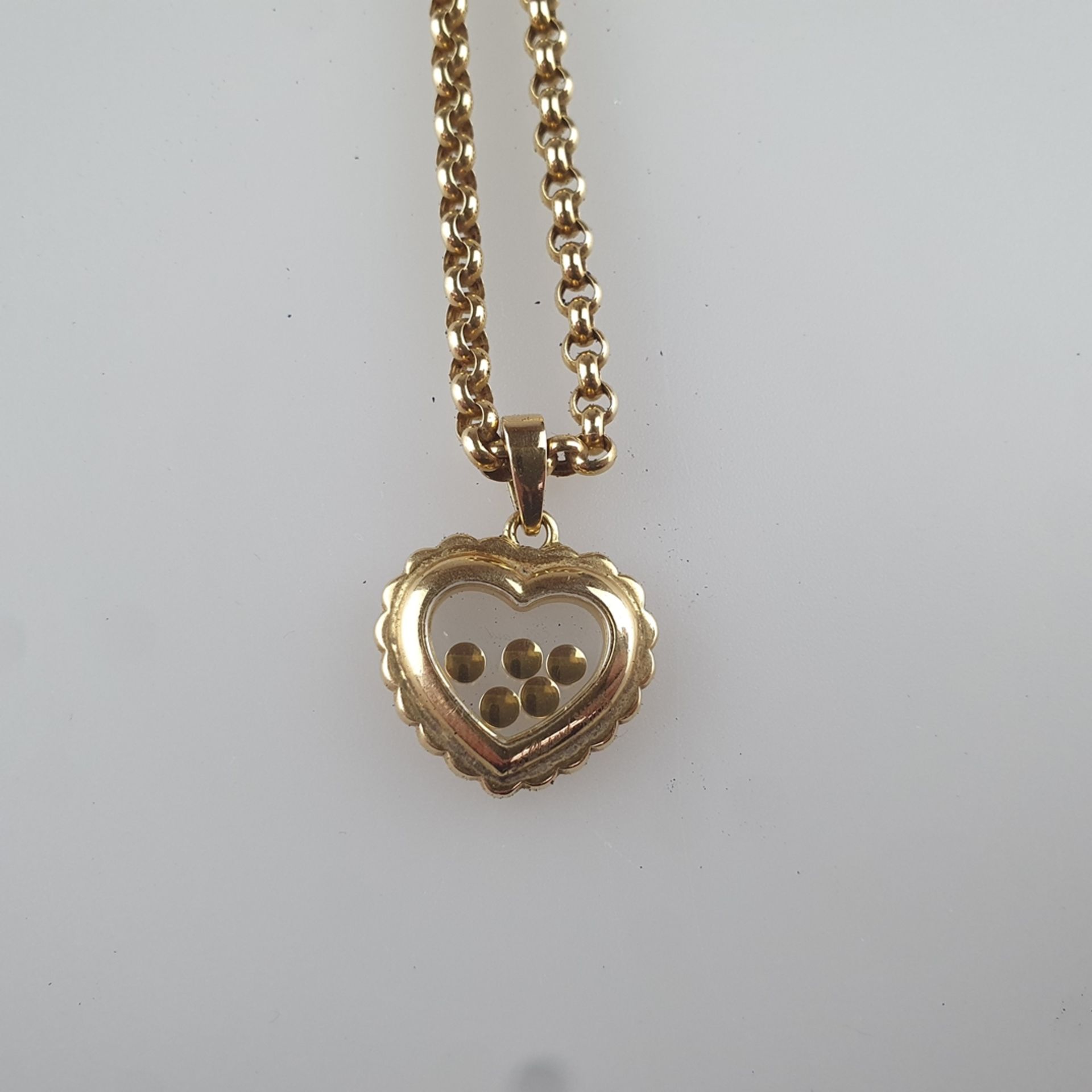 "Chopard Icons Heart"-Halskette mit Anhänger - Gelbgold 750/000, Anhänger und Kette gestempelt und  - Bild 7 aus 10