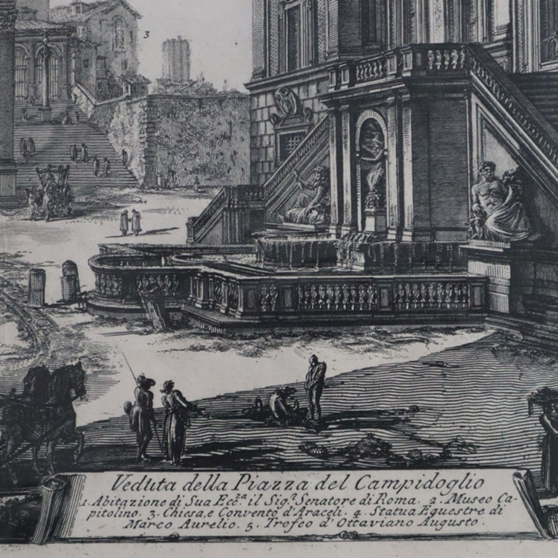 Piranesi, Giovanni Battista (1720 Mogliano/ Venedig - 1778 Rom) - "Veduta della Piazza del Campidog - Bild 4 aus 8