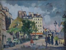 Thurn, Hanns (1889-1963) - Belebte Pariser Straßenszene, Öl auf Leinwand, rechts unten signiert, ca