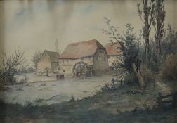 Luckhardt, Karl (1886 - Frankfurt a.M.- 1970) - An der alten Mühle, Aquarell auf Papier, unten link