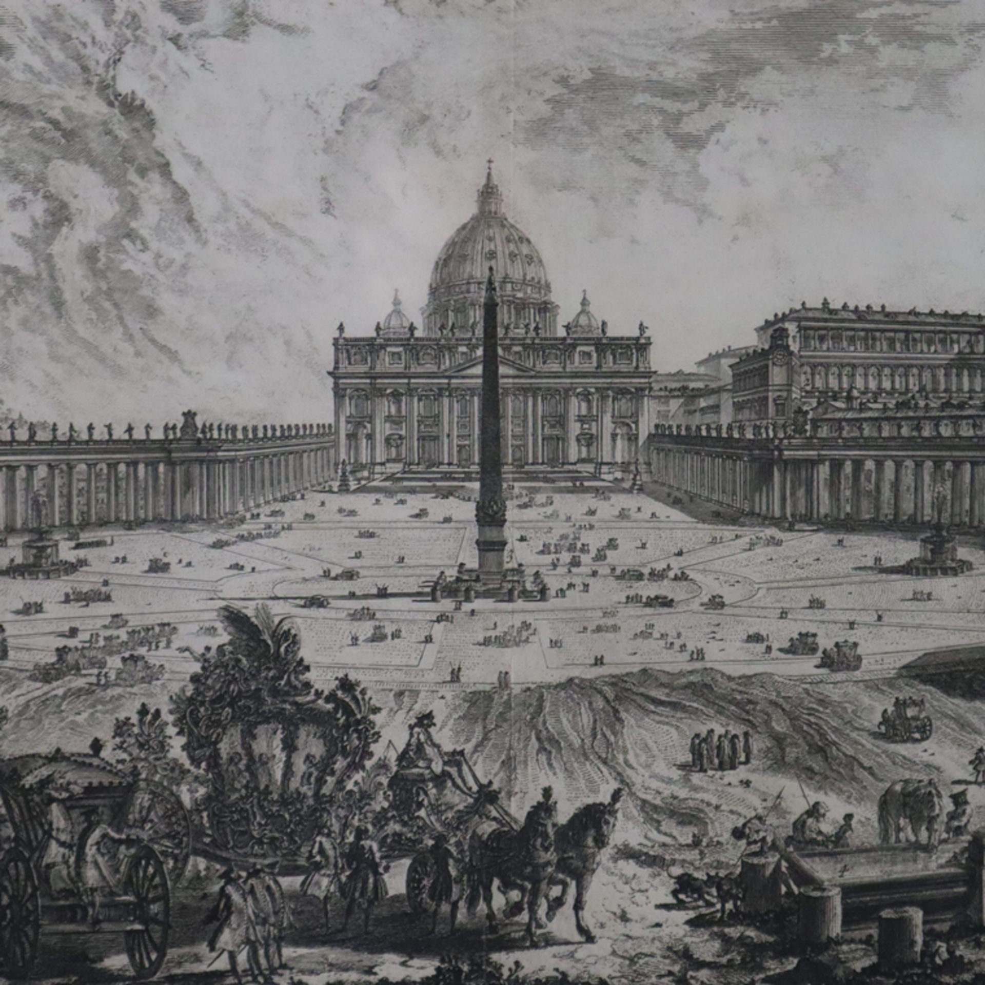 Piranesi, Giovanni Battista (1720 Mogliano/ Venedig - 1778 Rom) - "Veduta della Basilica e Piazza d - Image 3 of 8