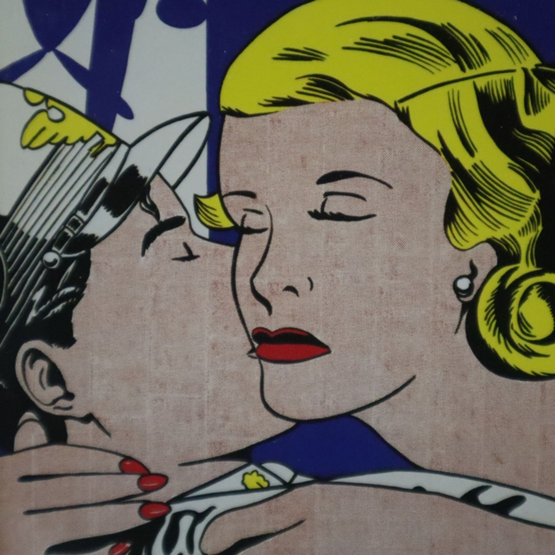 Lichtenstein, Roy (1923 - New York - 1997) - "The Kiss" (1962), handsignierte Kunstpostkarte, Multi - Bild 3 aus 4