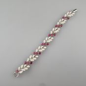 Vintage-Armband - LISNER / USA, nach 1955, silberfarbenes Metall, schmales Band aus verbundenen nat