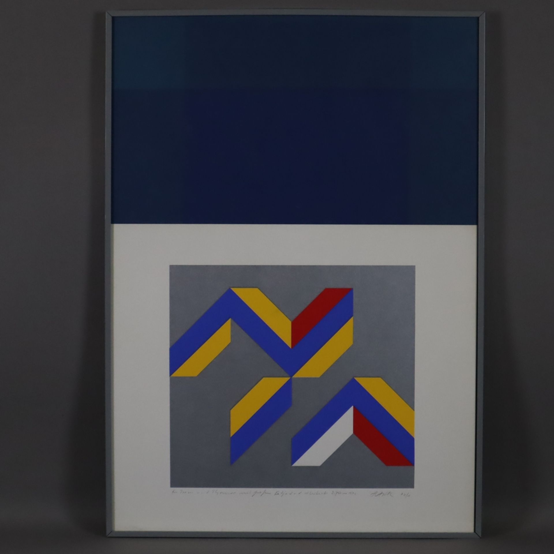 Hajek, Otto Herbert (1927 Kaltenbach - 2005 Stuttgart) - Geometrische Komposition, Farbserigrafie,  - Bild 3 aus 3