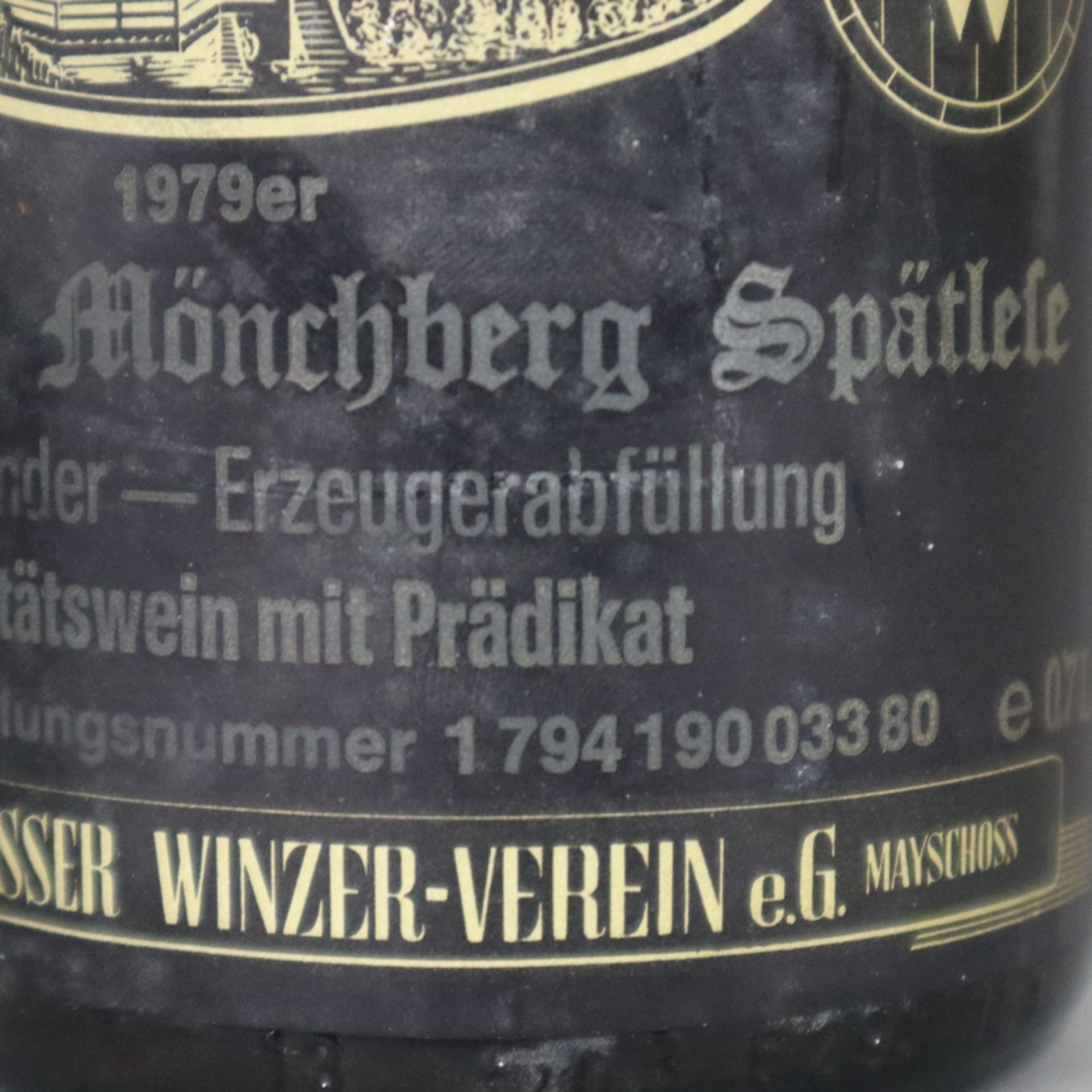 Weinkonvolut - 2 Flaschen, 1976 Mayschosser Mönchsberg, Spätburgunder, Spätlese, je 0,7 L., Flasche - Bild 6 aus 6