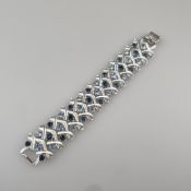 Vintage-Armband - CORO / USA, 1950-60er Jahre, verspielte Flechtglieder aus silbernem Metall besetz