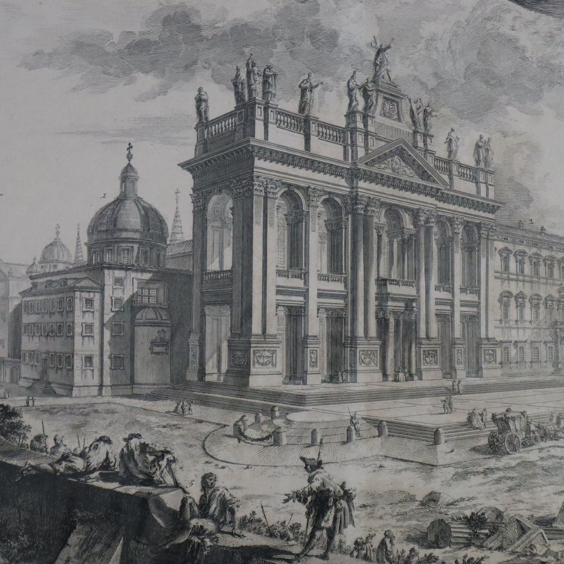 Piranesi, Giovanni Battista (1720 Mogliano/ Venedig - 1778 Rom) - "Veduta della Basilica di S. Giov - Image 3 of 9