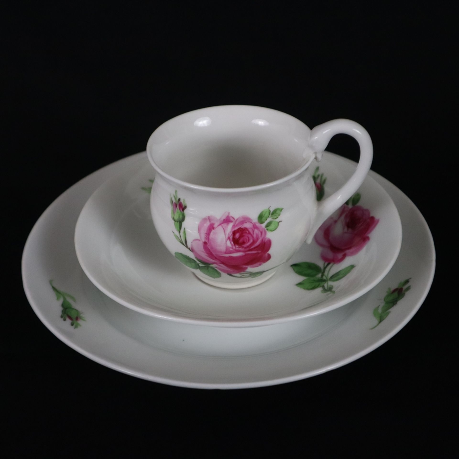 Serviceteile für 6 Personen - Meissen, Knaufzeit (1850-1924), Porzellan, polychrom bemalt mit flora - Bild 8 aus 13