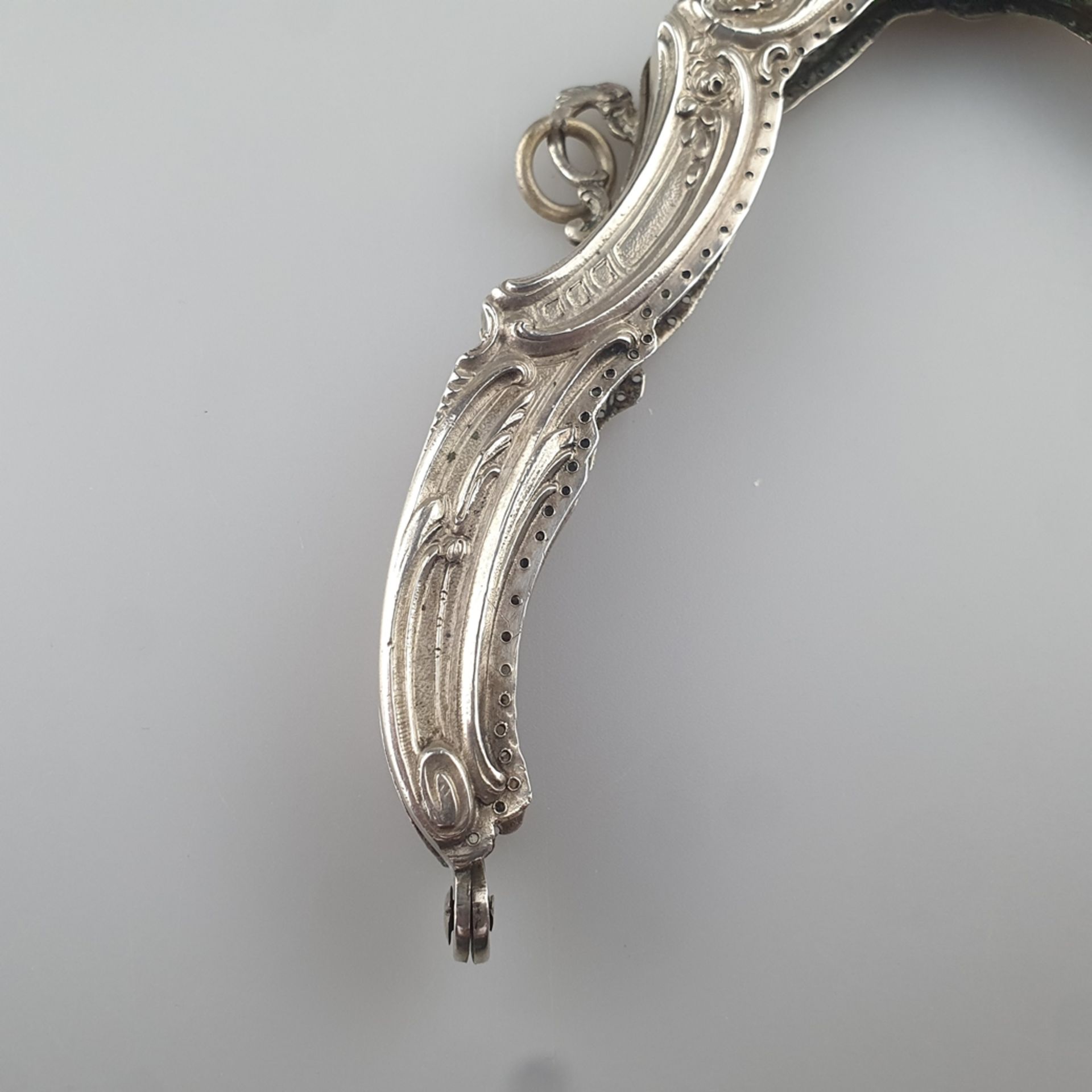 Taschenbügel für eine Abendhandtasche - Silber 800/000, gestempelt „Halbmond Krone 800 S“, geschwei - Bild 2 aus 8
