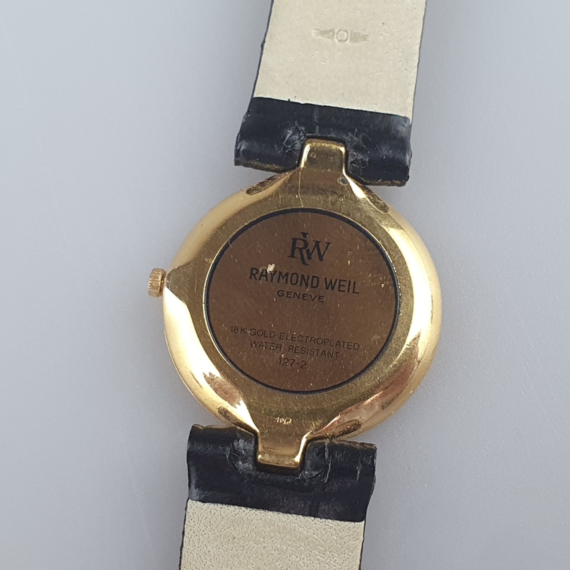 Raymond Weil-Damenarmbanduhr - "Othello", Metallgehäuse 18K gold-plated, schwarzes Zifferblatt mit  - Bild 5 aus 5