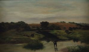 Peel, James (1811 Newcastle upon Tyne - 1906 London) - "Angler am Weiher", Öl auf Leinwand, unten r