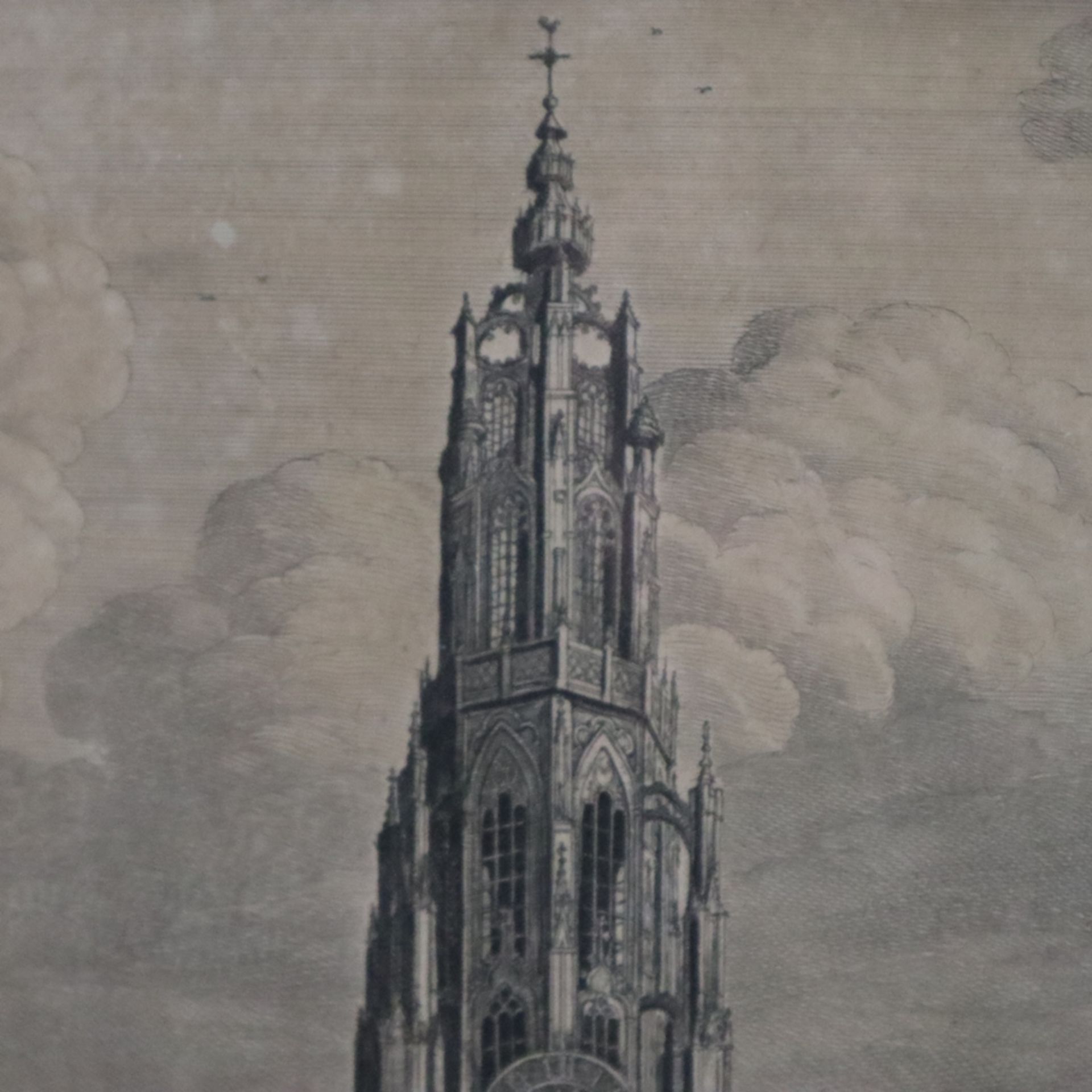 Hollar, Wenzel (1607 Prag - 1677 London) - Die Kathedrale von Antwerpen, Kupferstich, im Druck beze - Image 6 of 6