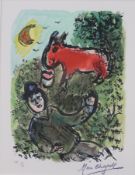 Chagall, Marc (1887 Witebsk - 1985 Saint-Paul-de-Vence) - "Repos avec âue rouge", Farblithographie 