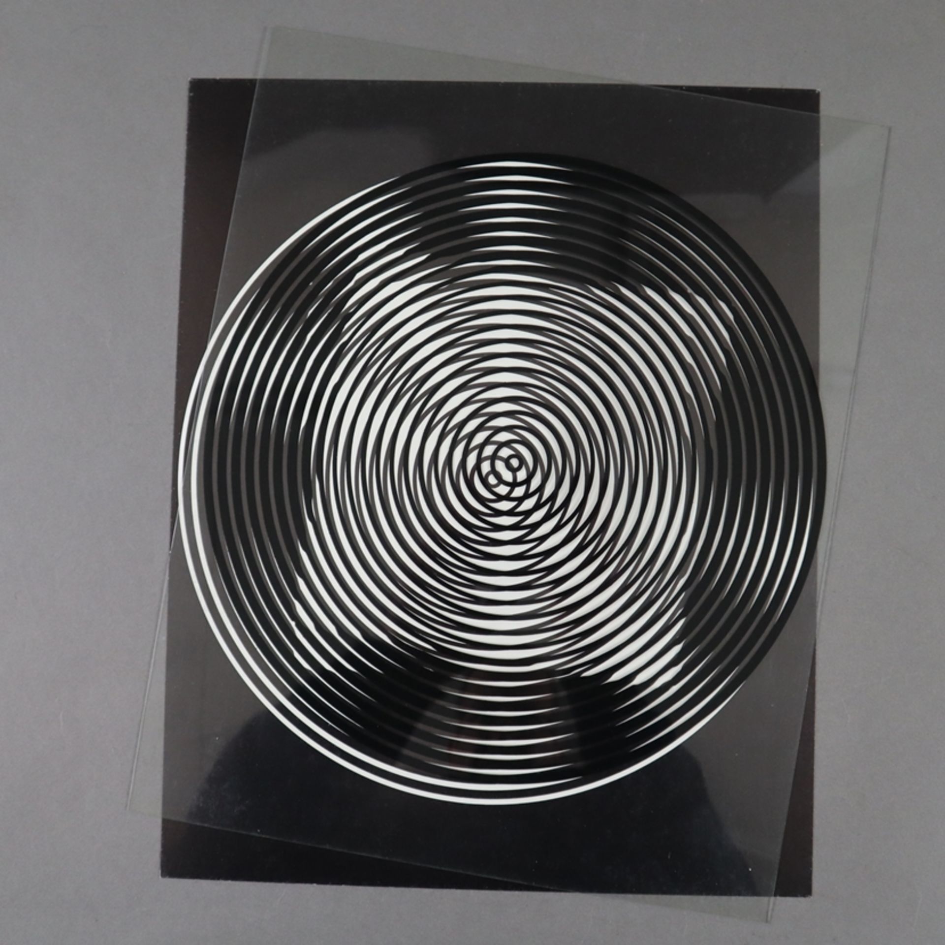 Vasarely, Victor (1908 Pecs - Paris 1997) - Mappe "Cinetiques", 5 Op-Art Kompositionen in Schwarz, - Image 11 of 12