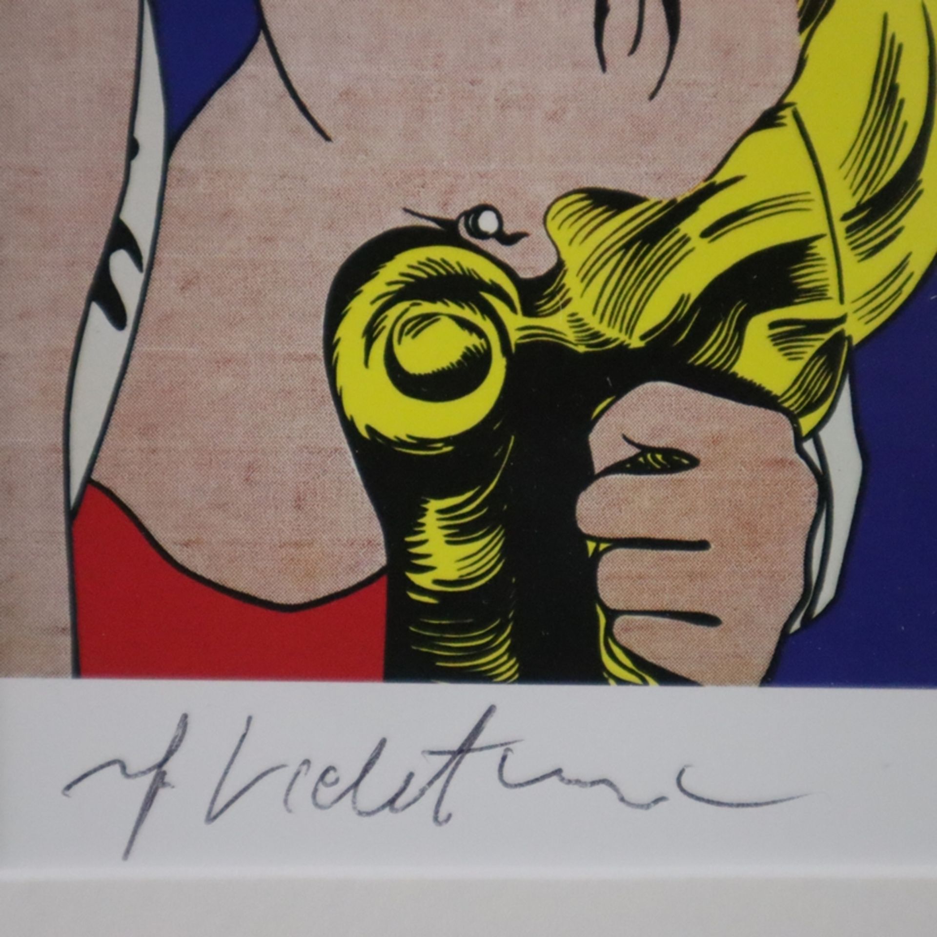 Lichtenstein, Roy (1923 - New York - 1997) - "The Kiss" (1962), handsignierte Kunstpostkarte, Multi - Bild 4 aus 4