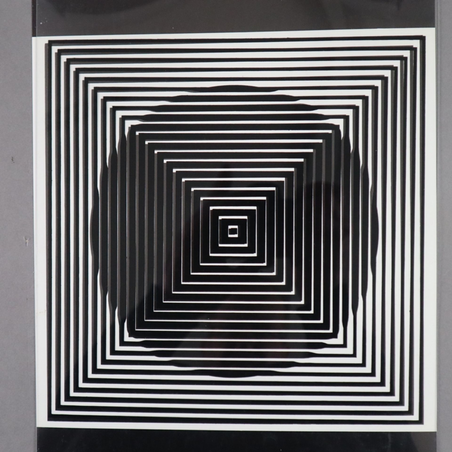 Vasarely, Victor (1908 Pecs - Paris 1997) - Mappe "Cinetiques", 5 Op-Art Kompositionen in Schwarz, - Image 3 of 12