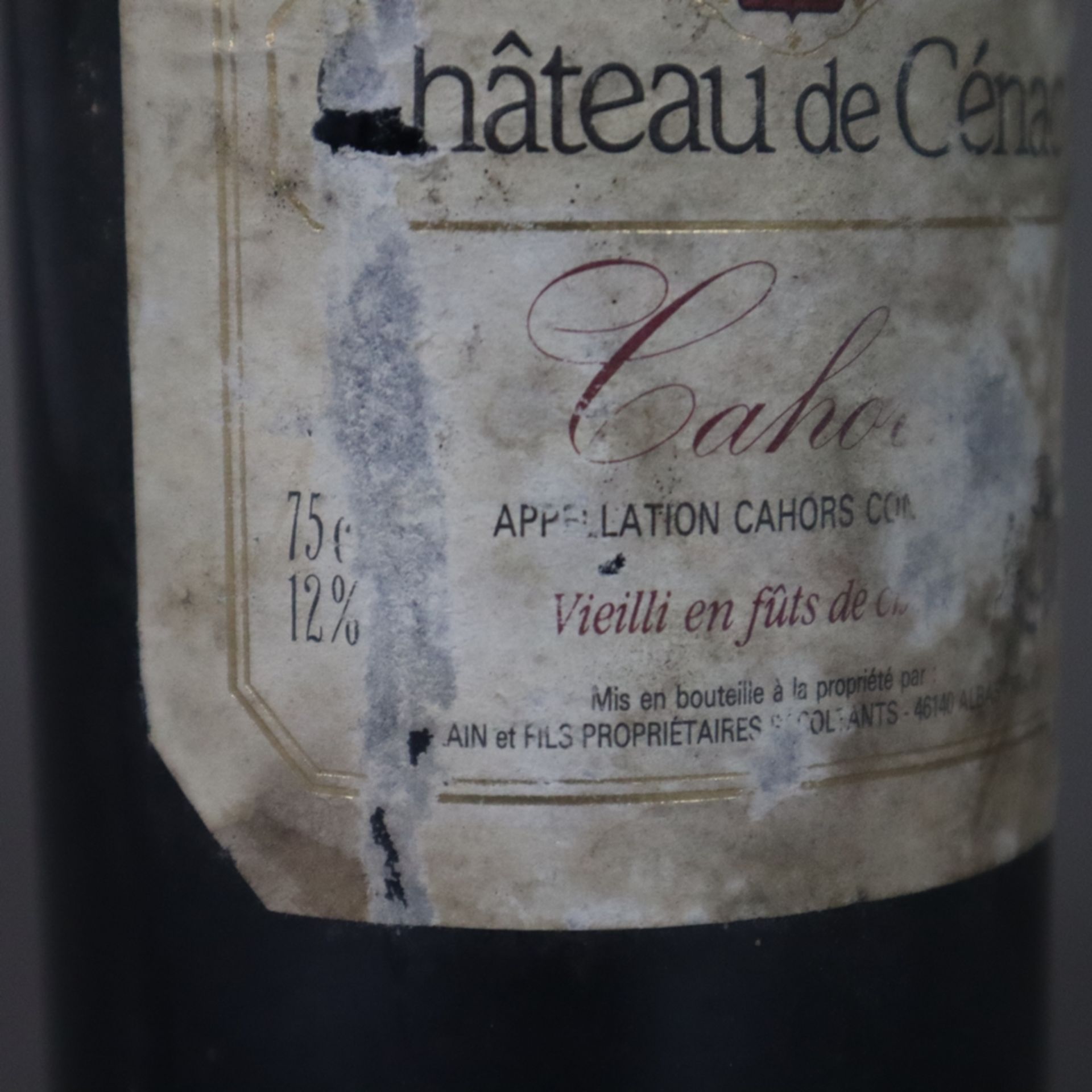 Wein - 1989 Château de Cénac, Cahors, France, 0,7 L, Flasche verschmutzt, Etikett stark beschädigt - Image 5 of 5