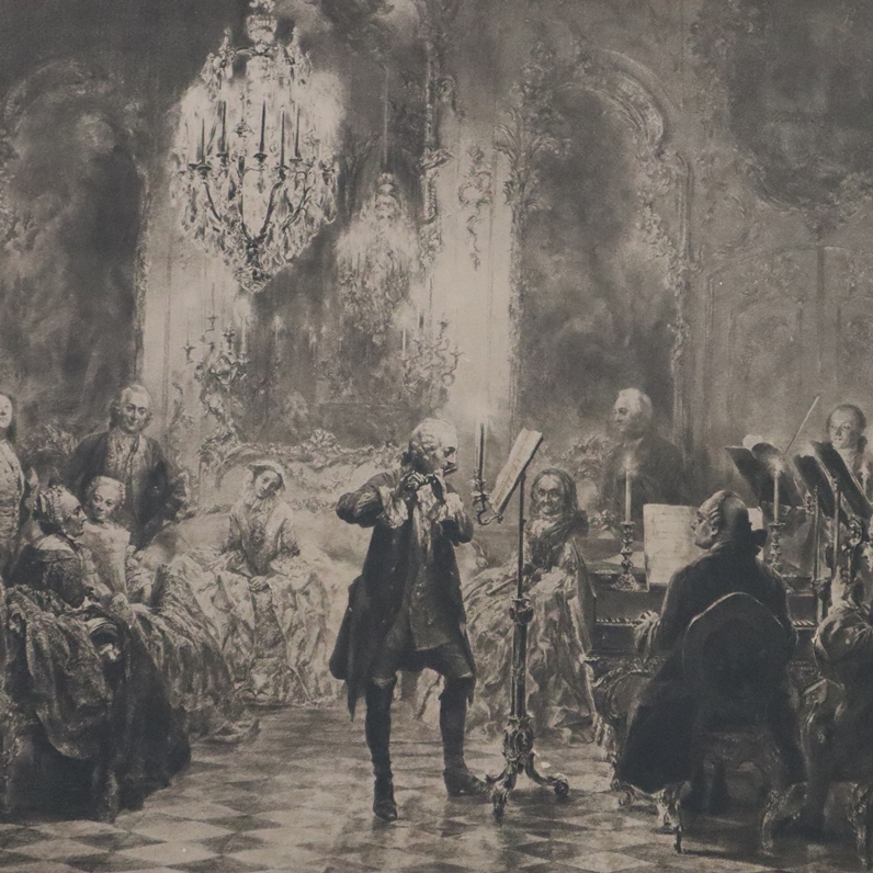 Menzel, Adolph von (1815 Breslau - 1905 Berlin, nach) - "Concert Friedrichs des Großen", Heliogravü - Image 3 of 8