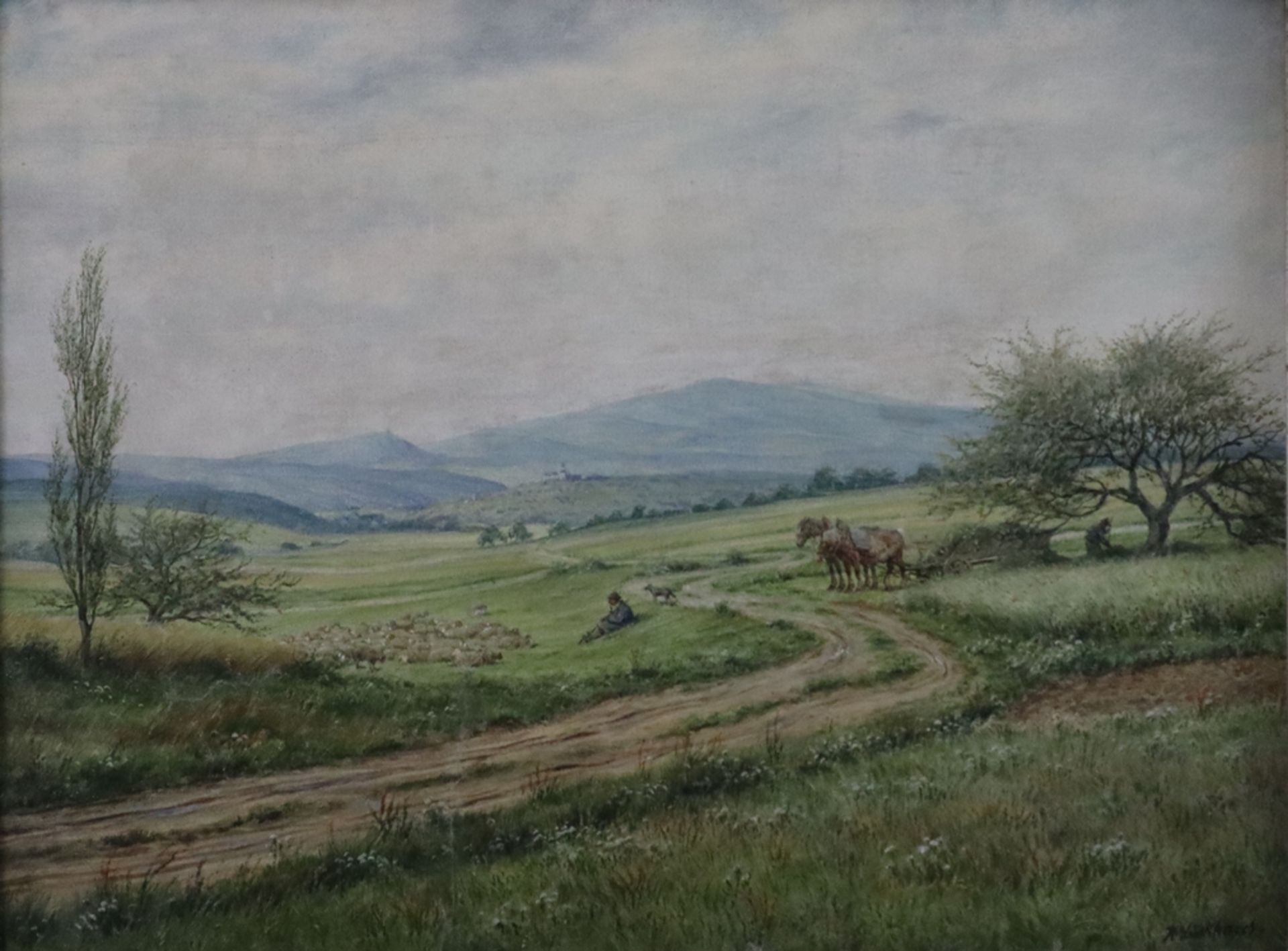 Luckhardt, Karl (1886 - Frankfurt a.M.- 1970) - Blick auf Kronberg mit Feldberg im Hintergrund, dav