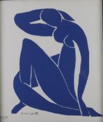 Matisse, Henri (1869 Le Château- 1954 Nizza) - Nu bleu II, Offset-Serigrafie nach den „gouaches déc