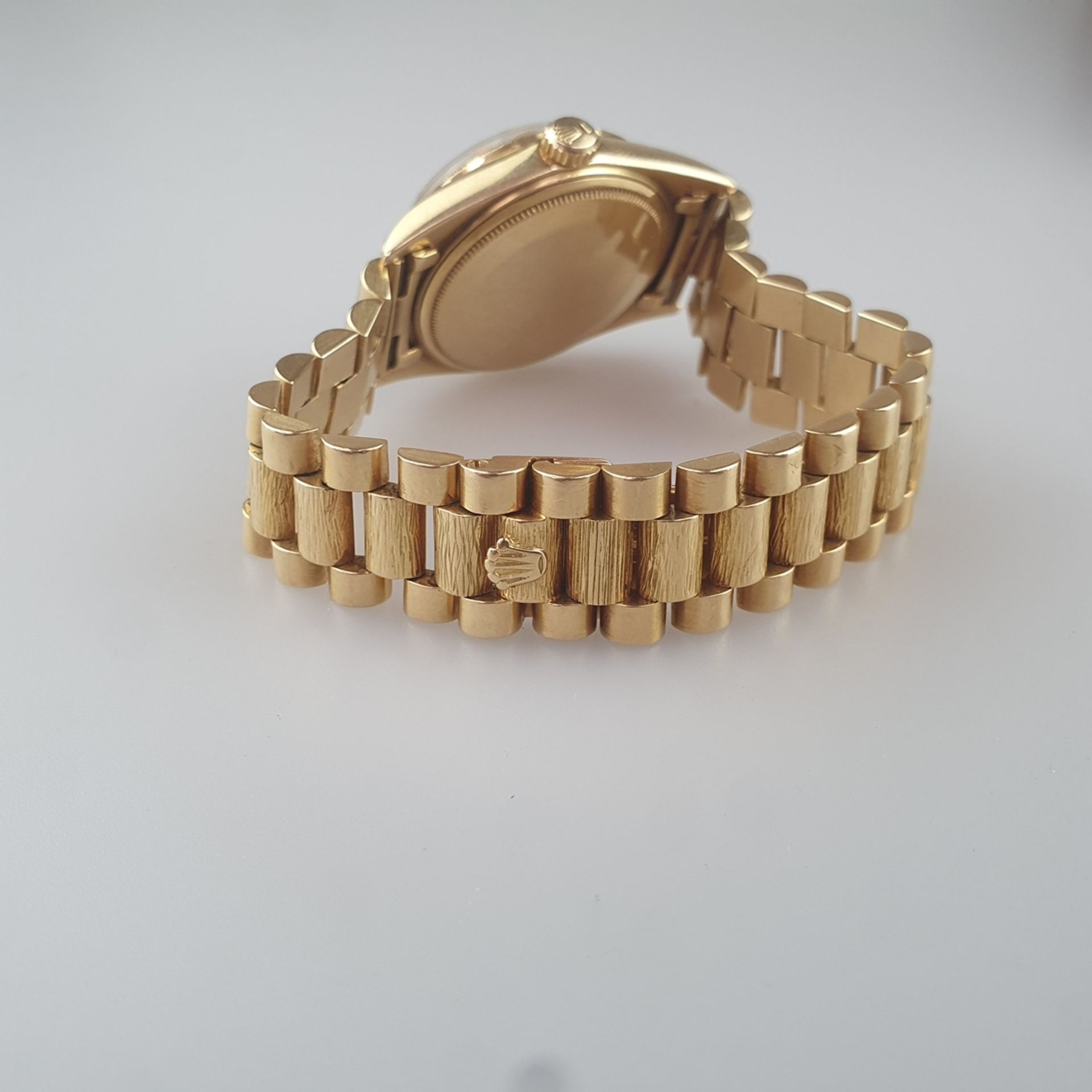 Rolex-Herrenarmbanduhr - "Day-Date", Gehäuse 18K-Gelbgold , 1807 Borke, Automatik, goldfarbenes Zif - Image 5 of 9