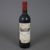 Wein - 1996 Château Laujac, Médoc, France, 0,7 L, Flasche verschmutzt, Etikett stark beschädigt